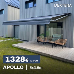 [7742110] Markizė APOLLO antracitas 5x3.5m (Carbon/Antracitas) rankinė, kairė p.